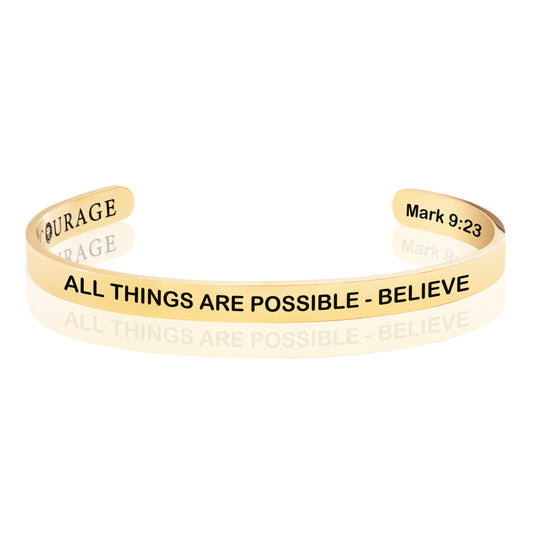 ALL THINGS ARE POSSIBLE -BELIEVE 6mm Bracelet