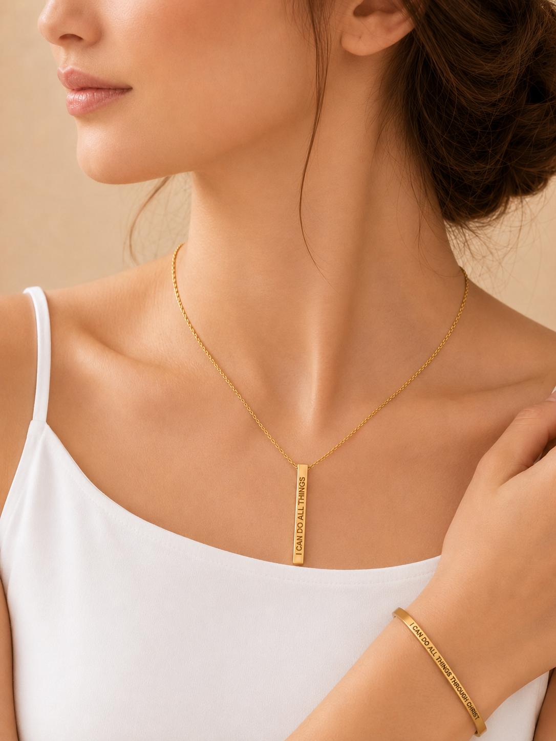 The Phil 4:13 Set — Christian Necklace & Bracelet Set | Scripture Jewellery