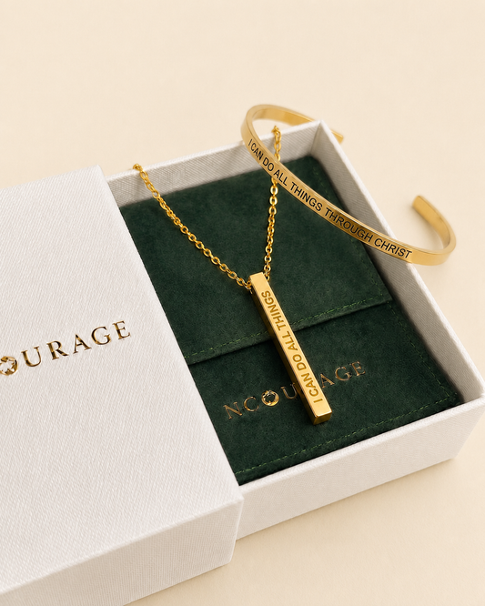 The Phil 4:13 Set — Christian Necklace & Bracelet Set | Scripture Jewellery