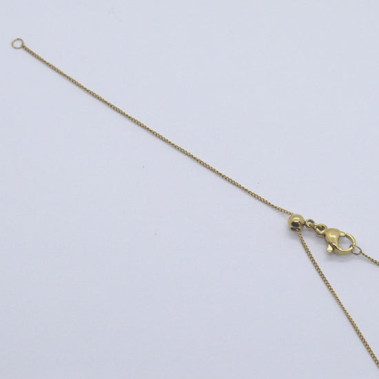 Video Showing Dainty Cable Necklace clasp adjustability